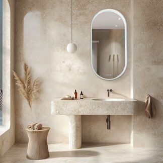 Radiant Kapsel 500mm x 1000mm LED Mirror - White