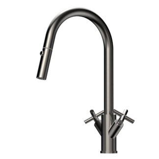 Suprema Xpress Fit X-Gen Dual Handle Retractable Sink Mixer - Gun Metal