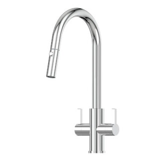 Suprema Xpress Fit Xssence Dual Handle Retratcable Sink Mixer - Chrome