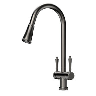 Suprema Xpress Fit Xquisite Dual Handle Retractable Sink Mixer - Gun Metal